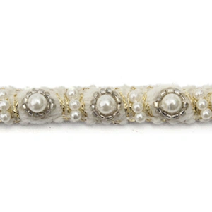 kavatar  wholesale new Handmade Bead lace Embroidered Tulle Trim wedding with Accessories Beads Crystals & Rhinestones