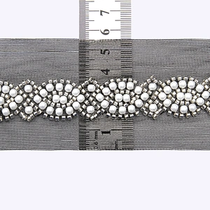 Wholesale Embroidery beaded lace trim 5 cm Mesh fabric lace trims beautiful Accessories for dress 3D wedding Designer