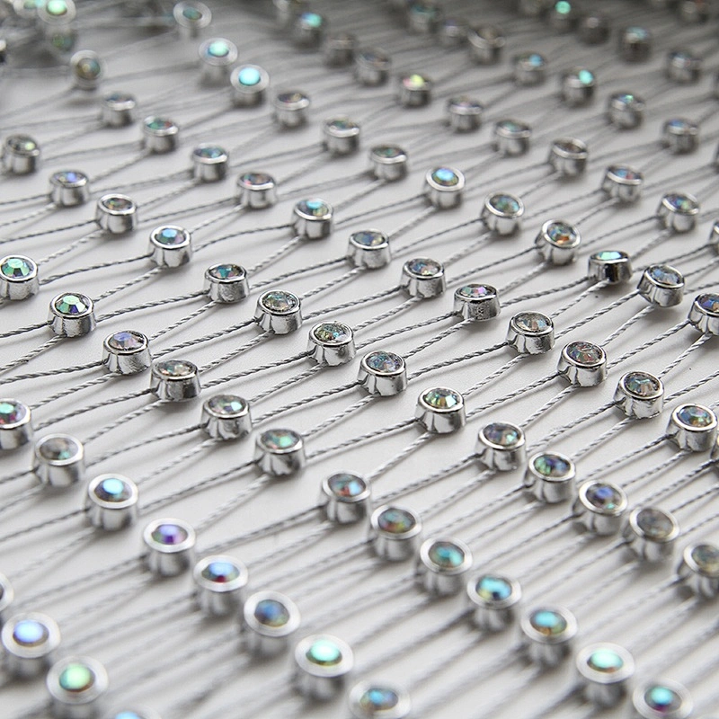 wholesale diamond dress design mesh rhinestone ribbon Fabric