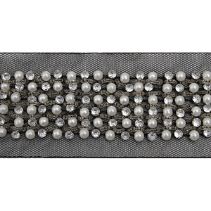 kavatar  wholesale new Handmade Bead lace Embroidered Tulle Trim wedding with Accessories Beads Crystals & Rhinestones