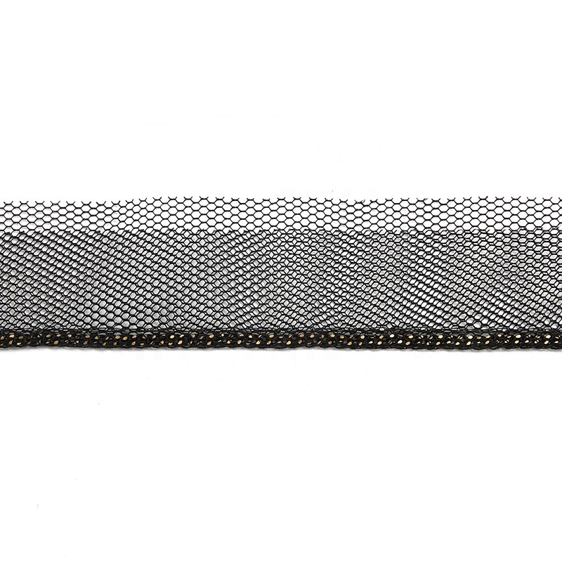 Wholesale Chain lace trim gold chain 2.2 cm Sew-On lace trim Polyester net mesh Lace trimmings wedding for clothes  Accessories