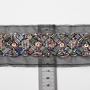 beaded trim in trimming chain beads sew on beaded fabric trim for clothes