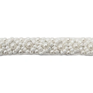 kavatar  wholesale new Handmade Bead lace Embroidered Tulle Trim wedding with Accessories Beads Crystals & Rhinestones