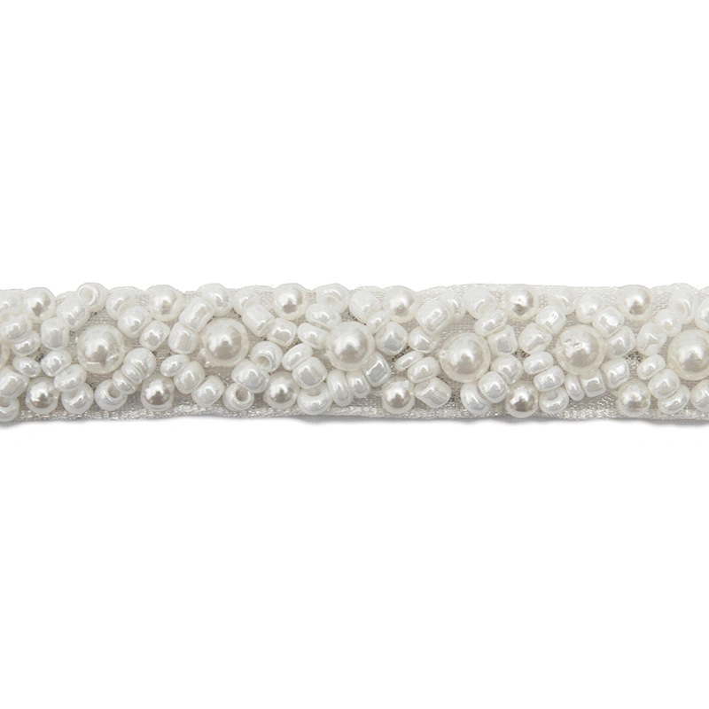 kavatar  wholesale new Handmade Bead lace Embroidered Tulle Trim wedding with Accessories Beads Crystals & Rhinestones
