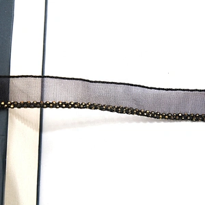 Wholesale Chain lace trim beaded 1 cm Sew-On lace trim Polyester net mesh Lace trimmings for clothes  Accessories