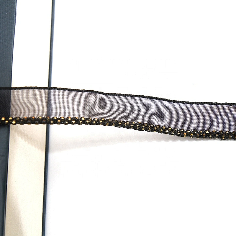 Wholesale Chain lace trim beaded 1 cm Sew-On lace trim Polyester net mesh Lace trimmings for clothes  Accessories