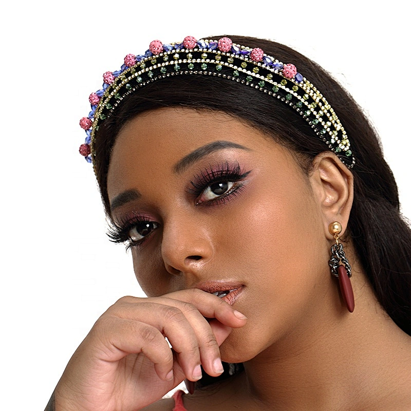 CUSTOMIZED HEADBAND direct sale of colorful beads for brides, hand-stitched acrylic beads, with the latest bling Polka dot