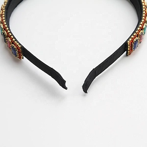 Korea Fashion Womens Hair Accessories  Custom crystal  Headband Hairbands 2020 soft pu hairband gold alloy chain headwear
