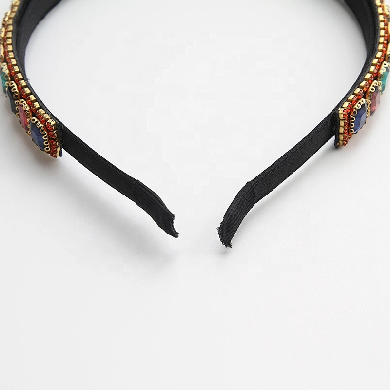 Korea Fashion Womens Hair Accessories  Custom crystal  Headband Hairbands 2020 soft pu hairband gold alloy chain headwear