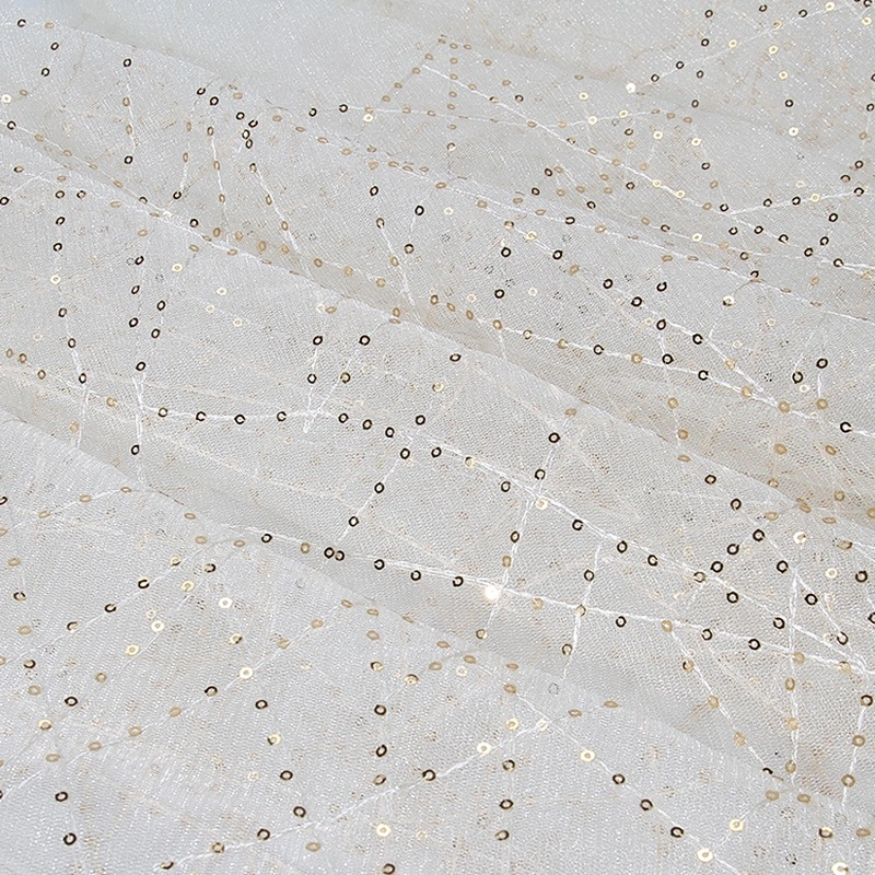 Kavatar Wholesale Customized Glitter Bling Velvet Fringe Sequin Fabric african lace fabrics