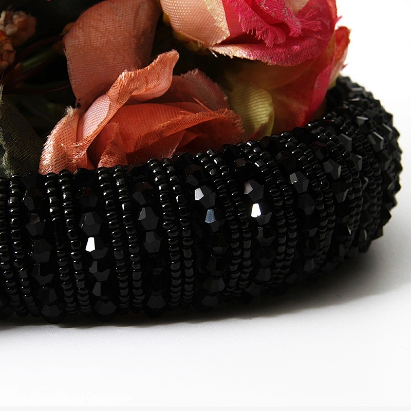 Manufacturer of direct colored beads with multi - colored gemstone hand sewn stylish temperament latest style hair hoops baroque