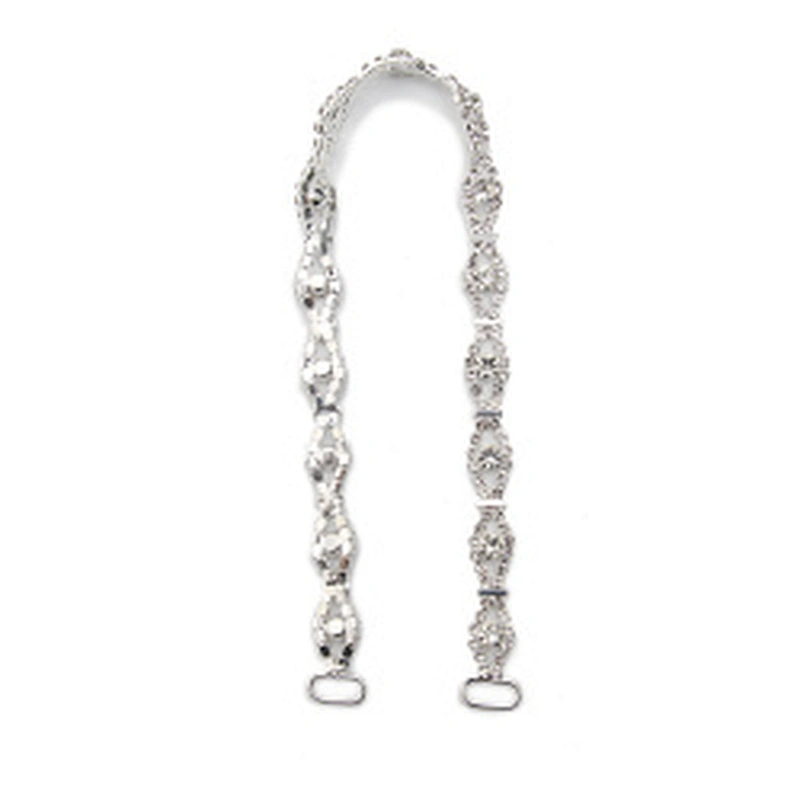 Wholesale Women Evening Party Dress Camisole  Plated tassel fringe alloy Rhinestone Chain Trim Bra Crystal Shoulder Strap