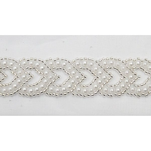 Wholesale Embroidery beaded lace trim 5.2 cm Mesh fabric lace trims beautiful Accessories for dress 3D wedding Designer