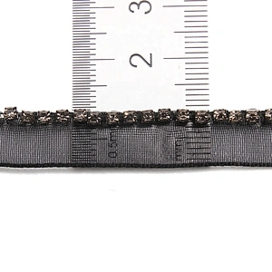 Wholesale Chain lace trim rhinestone 1 cm Sew-On lace trim Polyester net mesh Lace trimmings for clothes  Accessories