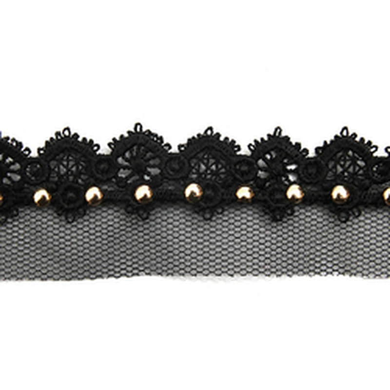 Wholesale 3cm Size Studs trim ribbon diy handmade costume dress sewing bead lace trim Design Rivets Trims