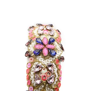 wholesale Hair Decoration Velour Crystal And Rhinestone Cup chain Decorated hair accessories Hairbands WOMEN HEADBAND