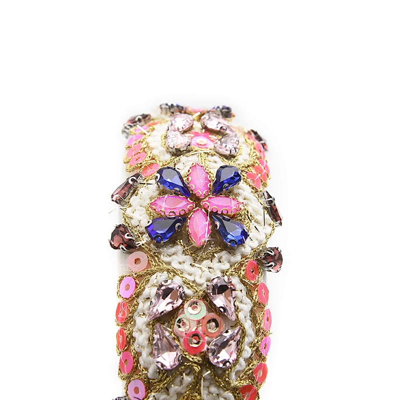 wholesale Hair Decoration Velour Crystal And Rhinestone Cup chain Decorated hair accessories Hairbands WOMEN HEADBAND