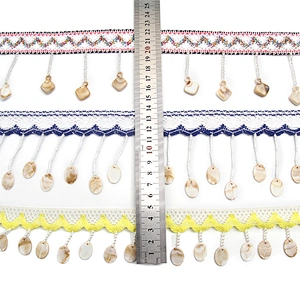 Wholesale tassels lace trim for garment rhinestone Pearl fringe tassel trimming  jute tassel trim