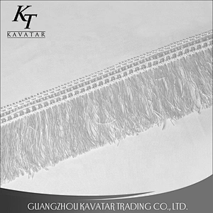 Kavatar Black Tassel Fringe 100% Polyester Lace Trim For Clothes