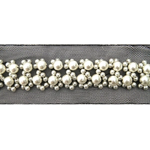 kavatar  wholesale new Handmade Bead lace Embroidered Tulle Trim wedding with Accessories Beads Crystals & Rhinestones