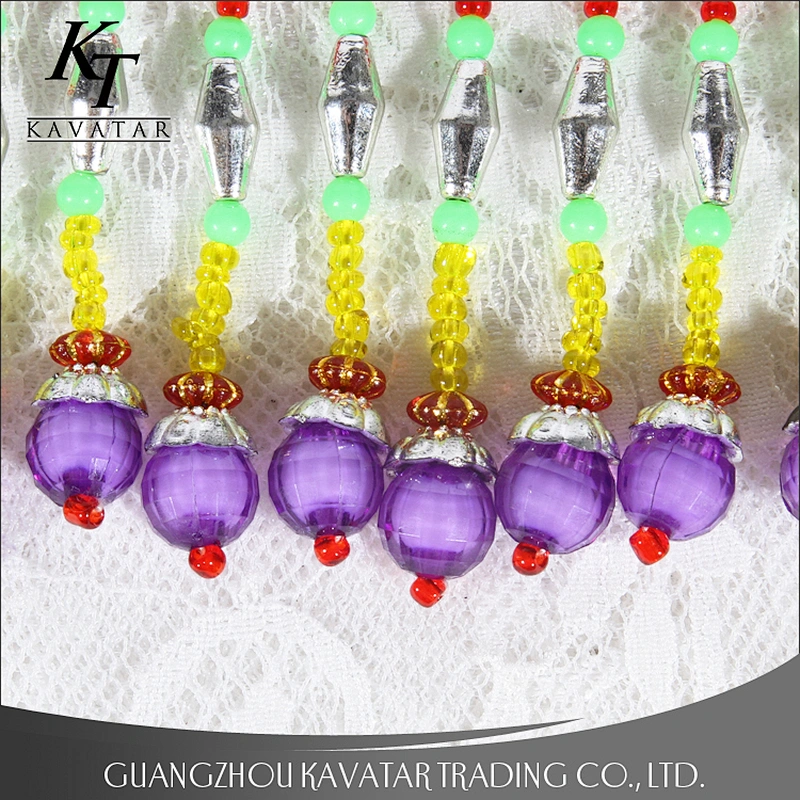 Beautiful ethnic style colorful plastic beaded fringe trim for dress