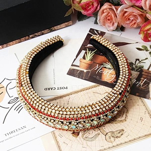 Manufacturer of direct colored beads with multi - colored gemstone hand sewn stylish temperament latest style hair hoops baroque