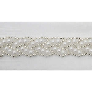 Wholesale Embroidery beaded lace trim 5 cm Mesh fabric lace trims beautiful Accessories for dress 3D wedding Designer
