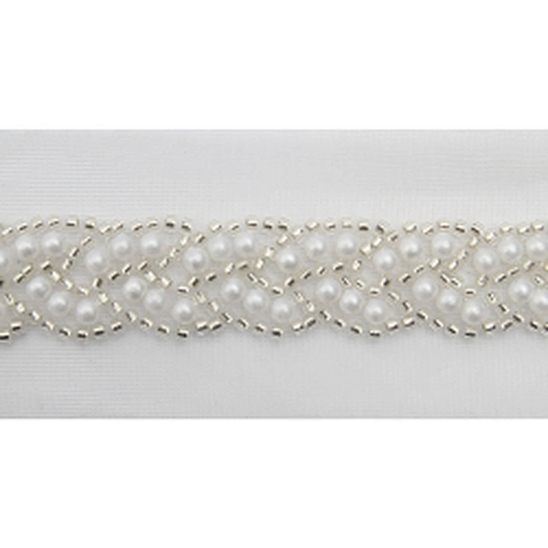 Wholesale Embroidery beaded lace trim 5 cm Mesh fabric lace trims beautiful Accessories for dress 3D wedding Designer