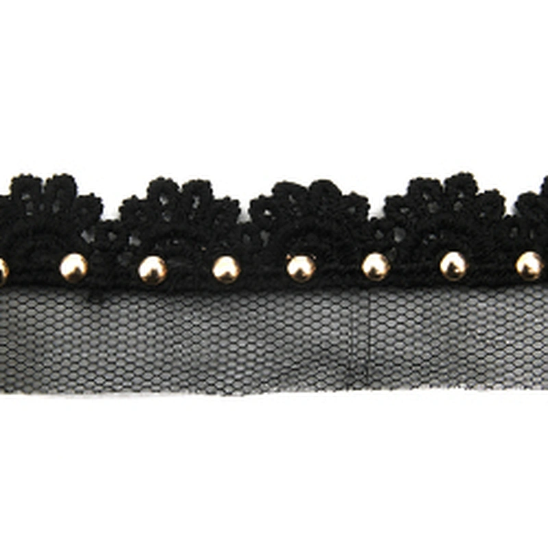 Wholesale 2.8cm Size Studs trim ribbon diy handmade costume dress sewing bead lace trim Design Rivets Trims