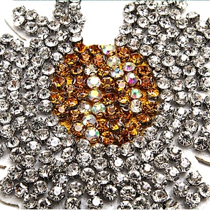 Christmas Cherry Flower Decorative Sew on Rhinestone Beaded Patches Wholesale patches for clothing