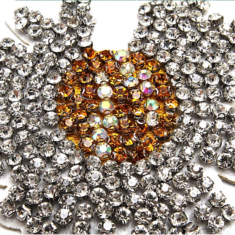 Christmas Cherry Flower Decorative Sew on Rhinestone Beaded Patches Wholesale patches for clothing