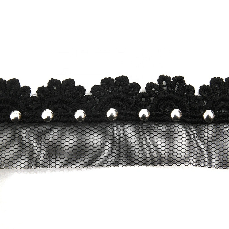 Wholesale 2.8cm Size Studs trim ribbon diy handmade costume dress sewing bead lace trim Design Rivets Trims