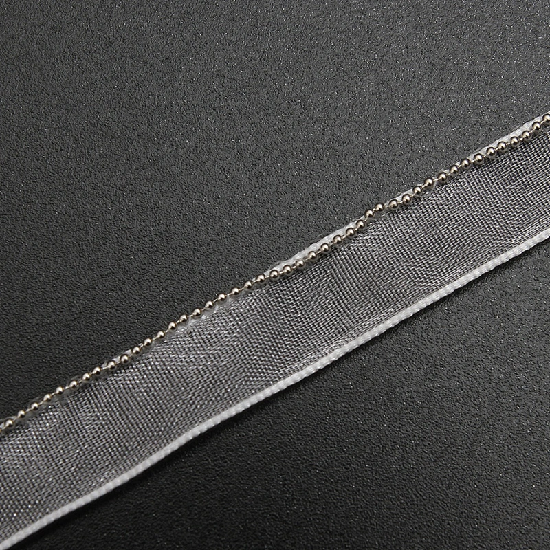 Wholesale Chain lace trim beaded 1 cm Sew-On lace trim Polyester net mesh Lace trimmings wedding for clothes  Accessories