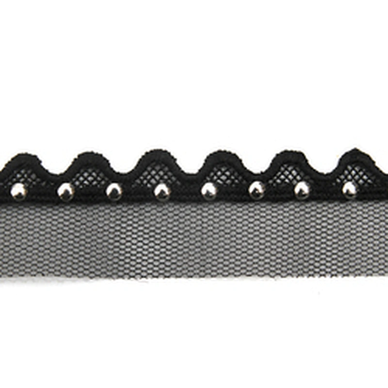 Wholesale 3.7cm Size Studs trim ribbon diy handmade costume dress sewing bead lace trim Design Rivets Trims