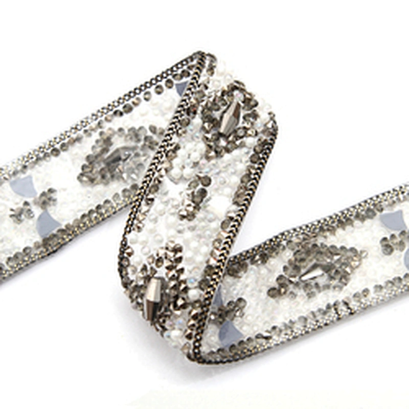 wholesale hot fix tape with rhinestone hot fix trimming chain glitter trim for DIY garment dresses Accessories