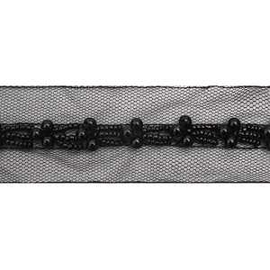kavatar  wholesale new Handmade Bead lace Embroidered Tulle Trim wedding with Accessories Beads Crystals & Rhinestones