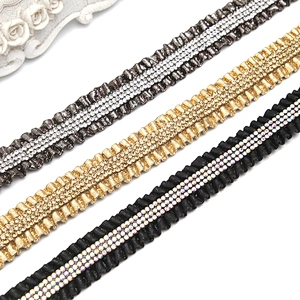 Wholesale Rhinestone by  Shoes Slippers Sandals Accessories upper for sandal women Cotton lace trim