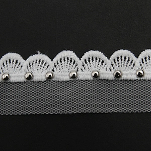 Wholesale 2.8cm Size Studs trim ribbon diy handmade costume dress sewing bead lace trim Design Rivets Trims
