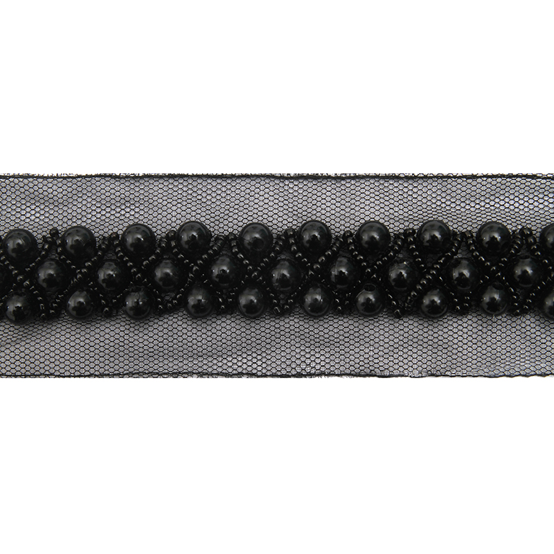 kavatar  wholesale new Handmade Bead lace Embroidered Tulle Trim wedding with Accessories Beads Crystals & Rhinestones