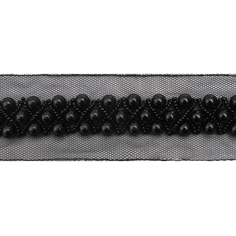 kavatar  wholesale new Handmade Bead lace Embroidered Tulle Trim wedding with Accessories Beads Crystals & Rhinestones