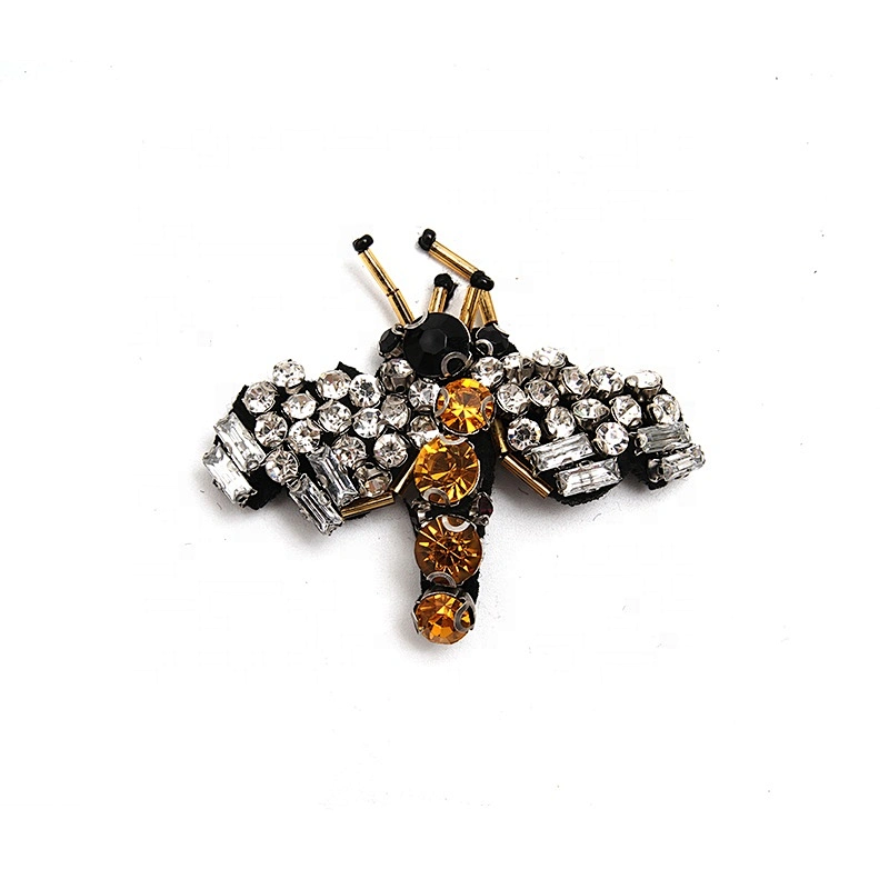 Christmas Cherry Flower Decorative Sew on Rhinestone Beaded Patches Wholesale patches for clothing