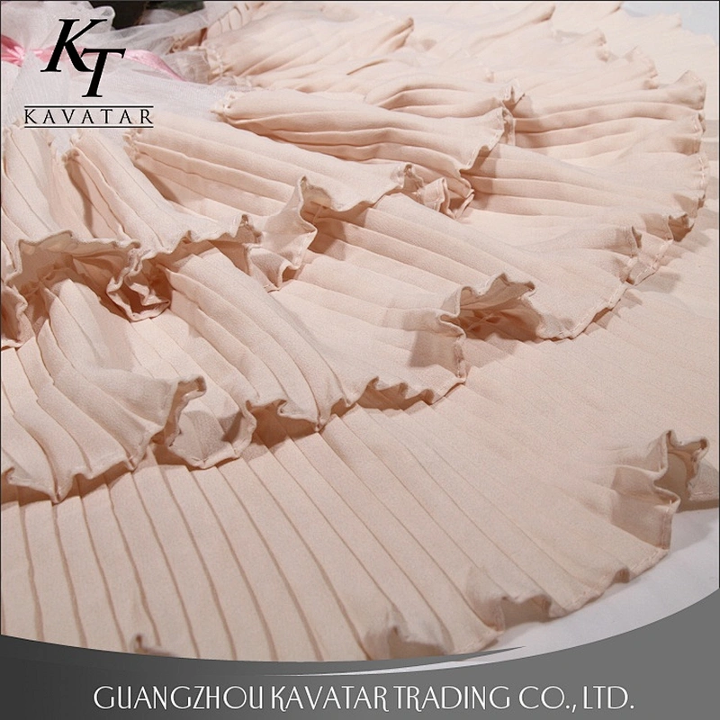 White Mesh Fabric And Ruffle Trim For Clothing