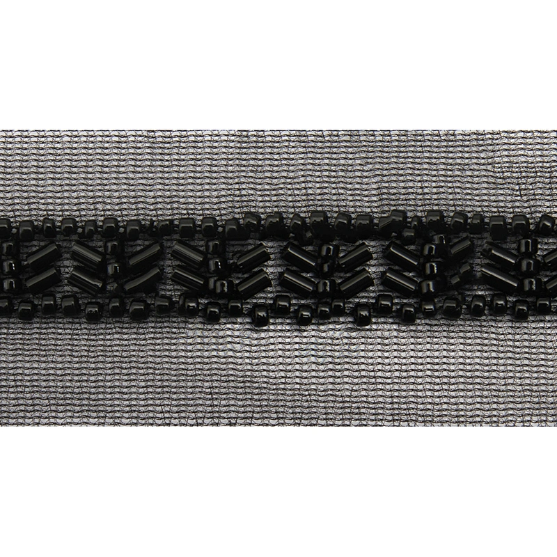 Wholesale Embroidery beaded lace trim 3.8 cm Mesh fabric lace trims beautiful Accessories for dress 3D wedding Designer