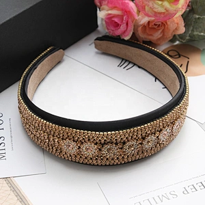 fashion headbands with rhinestones Wholesale JET MIXED CRYSTAL Topaz rhinestone chain Headband Hairbands DESIGNER HEADBANDS