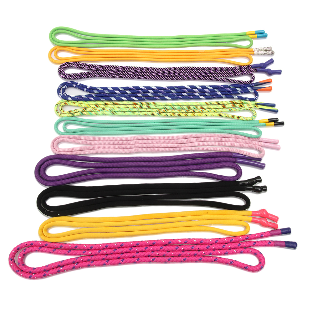 Wholesale  Cords Polyester Garment Drawstring rope Hoodie Rope flat rope Custom Garment Accessories Fashion Silicone End Tips