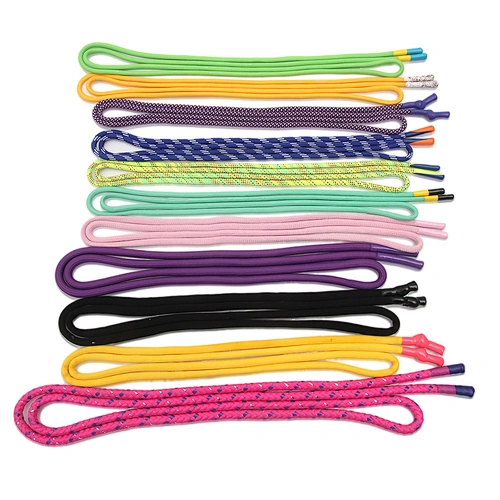 Wholesale  Cords Polyester Garment Drawstring rope Hoodie Rope flat rope Custom Garment Accessories Fashion Silicone End Tips