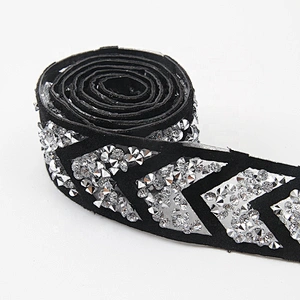High quality decorate Hotfix crystal rhinestone trims