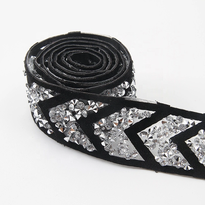 High quality decorate Hotfix crystal rhinestone trims