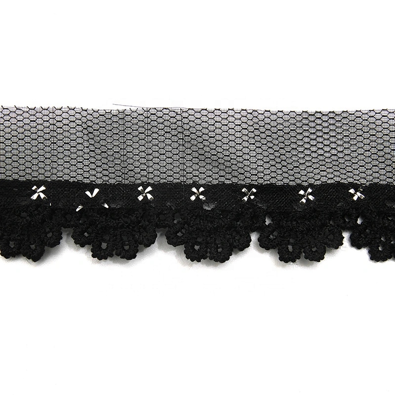 Wholesale 2.8cm Size Studs trim ribbon diy handmade costume dress sewing bead lace trim Design Rivets Trims