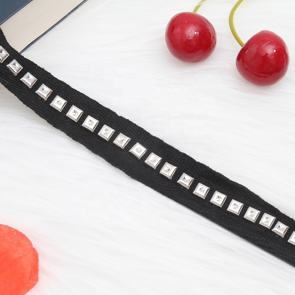 beaded ribbon trim fabric diy handmade costume dress sewing Design Lace Trims Studs Bead Rivets Triming
